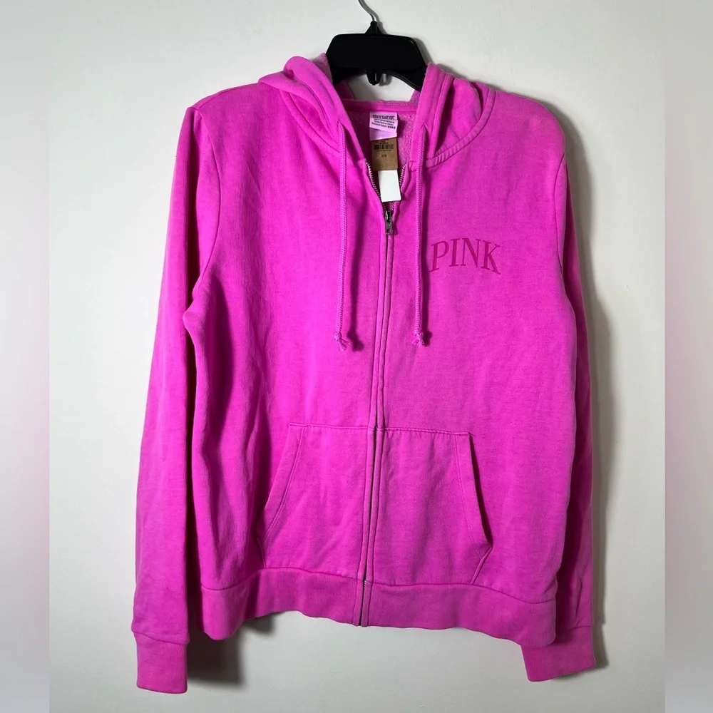 Victoria Secret Pink Berry Fleece ZipUp Everyday Hoodie - Picture 2 of 5